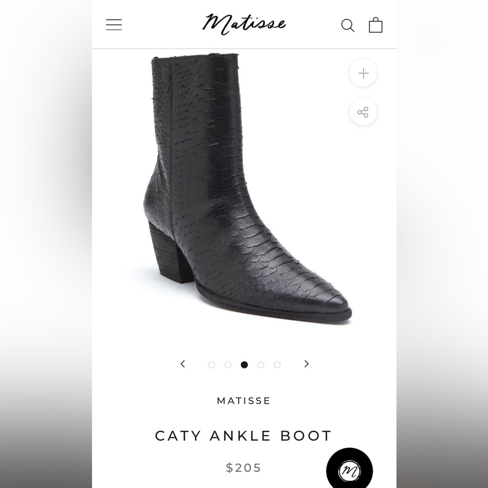 Matisse Caty boot, black embossed